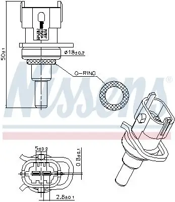Sensor, Kühlmitteltemperatur NISSENS 207097 Bild Sensor, Kühlmitteltemperatur NISSENS 207097