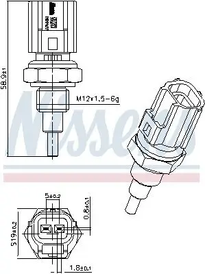 Sensor, Kühlmitteltemperatur NISSENS 207098 Bild Sensor, Kühlmitteltemperatur NISSENS 207098