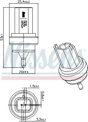Sensor, Kühlmitteltemperatur NISSENS 207101 Bild Sensor, Kühlmitteltemperatur NISSENS 207101