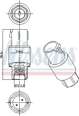 Druckschalter, Klimaanlage 5 V NISSENS 301001 Bild Druckschalter, Klimaanlage 5 V NISSENS 301001