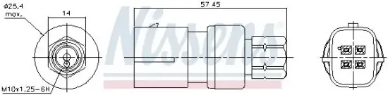 Druckschalter, Klimaanlage 12 V NISSENS 301003 Bild Druckschalter, Klimaanlage 12 V NISSENS 301003