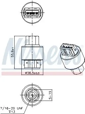 Druckschalter, Klimaanlage 5 V NISSENS 301008 Bild Druckschalter, Klimaanlage 5 V NISSENS 301008