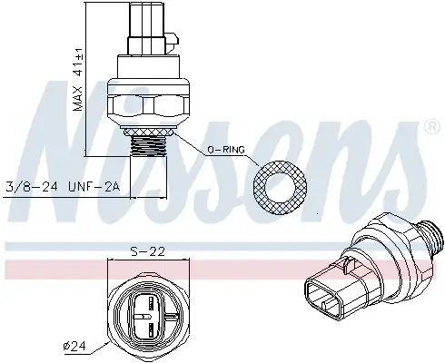 Druckschalter, Klimaanlage 5 V NISSENS 301024 Bild Druckschalter, Klimaanlage 5 V NISSENS 301024