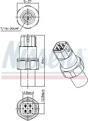 Druckschalter, Klimaanlage 5 V NISSENS 301017 Bild Druckschalter, Klimaanlage 5 V NISSENS 301017