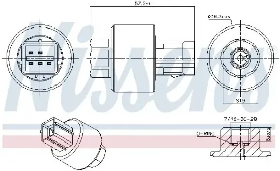 Druckschalter, Klimaanlage 5 V NISSENS 301019 Bild Druckschalter, Klimaanlage 5 V NISSENS 301019