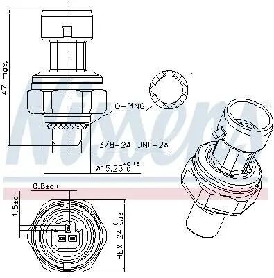Druckschalter, Klimaanlage 12 V 5 V NISSENS 301040 Bild Druckschalter, Klimaanlage 12 V 5 V NISSENS 301040