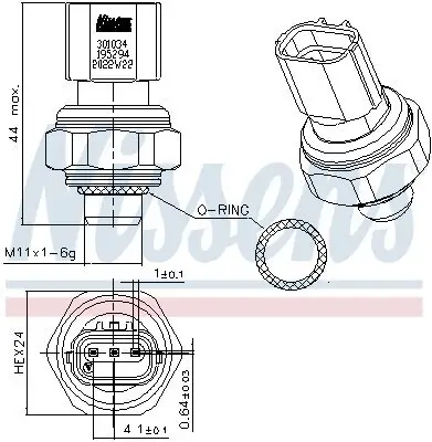 Druckschalter, Klimaanlage 12 V NISSENS 301034 Bild Druckschalter, Klimaanlage 12 V NISSENS 301034