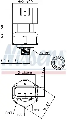Druckschalter, Klimaanlage 5 V NISSENS 301037 Bild Druckschalter, Klimaanlage 5 V NISSENS 301037
