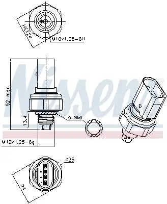 Druckschalter, Klimaanlage 12 V 12 V NISSENS 301080 Bild Druckschalter, Klimaanlage 12 V 12 V NISSENS 301080