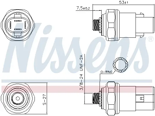Druckschalter, Klimaanlage 5 V NISSENS 301088 Bild Druckschalter, Klimaanlage 5 V NISSENS 301088