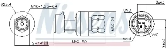 Druckschalter, Klimaanlage 12 V 12 V NISSENS 301098 Bild Druckschalter, Klimaanlage 12 V 12 V NISSENS 301098