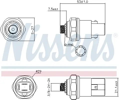 Druckschalter, Klimaanlage NISSENS 301049 Bild Druckschalter, Klimaanlage NISSENS 301049