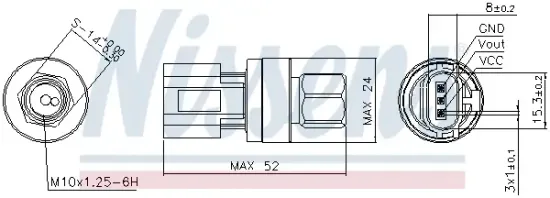 Druckschalter, Klimaanlage 5 V NISSENS 301066 Bild Druckschalter, Klimaanlage 5 V NISSENS 301066