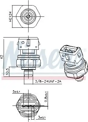 Druckschalter, Klimaanlage 12 V NISSENS 301069 Bild Druckschalter, Klimaanlage 12 V NISSENS 301069