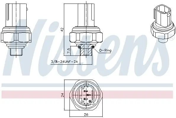 Druckschalter, Klimaanlage NISSENS 301070