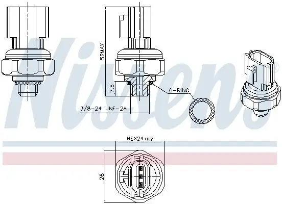 Druckschalter, Klimaanlage NISSENS 301077