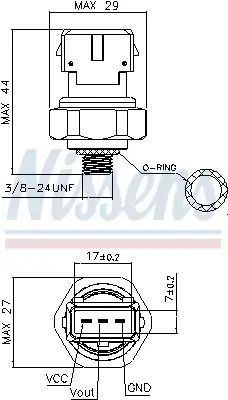 Druckschalter, Klimaanlage 5 V NISSENS 301079 Bild Druckschalter, Klimaanlage 5 V NISSENS 301079