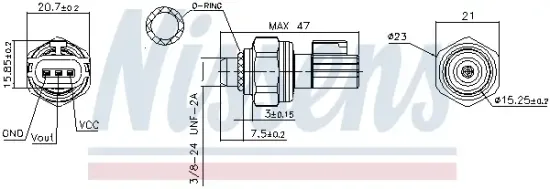 Druckschalter, Klimaanlage NISSENS 301082 Bild Druckschalter, Klimaanlage NISSENS 301082