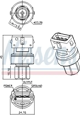Druckschalter, Klimaanlage 5 V NISSENS 301086 Bild Druckschalter, Klimaanlage 5 V NISSENS 301086