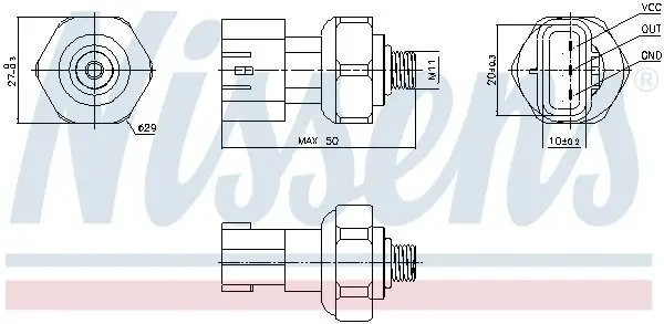 Druckschalter, Klimaanlage 5 V NISSENS 301090