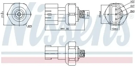 Druckschalter, Klimaanlage 5 V NISSENS 301090 Bild Druckschalter, Klimaanlage 5 V NISSENS 301090