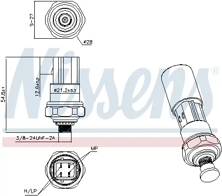 Druckschalter, Klimaanlage NISSENS 301093 Bild Druckschalter, Klimaanlage NISSENS 301093