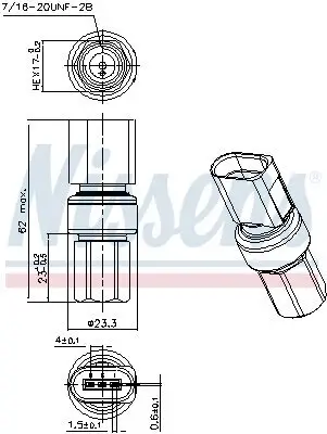 Druckschalter, Klimaanlage 12 V NISSENS 301098 Bild Druckschalter, Klimaanlage 12 V NISSENS 301098