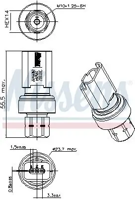 Druckschalter, Klimaanlage 12 V NISSENS 301102 Bild Druckschalter, Klimaanlage 12 V NISSENS 301102