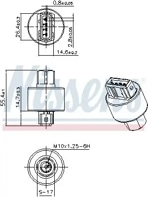 Druckschalter, Klimaanlage 5 V NISSENS 301103 Bild Druckschalter, Klimaanlage 5 V NISSENS 301103