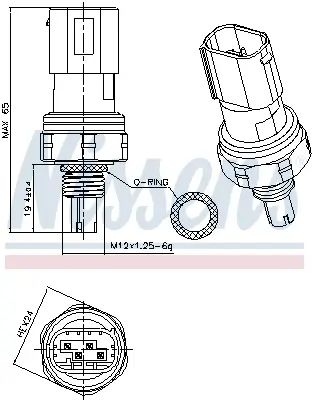 Druckschalter, Klimaanlage 5 V NISSENS 301114 Bild Druckschalter, Klimaanlage 5 V NISSENS 301114