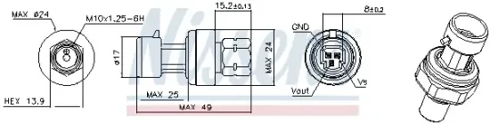 Druckschalter, Klimaanlage NISSENS 301129 Bild Druckschalter, Klimaanlage NISSENS 301129