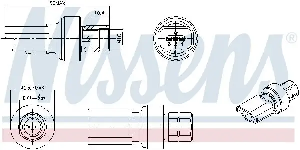 Druckschalter, Klimaanlage NISSENS 301136