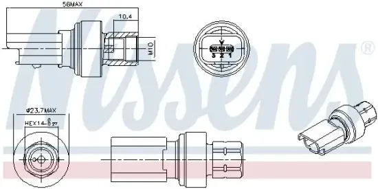 Druckschalter, Klimaanlage NISSENS 301136 Bild Druckschalter, Klimaanlage NISSENS 301136