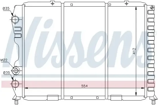 Kühler, Motorkühlung NISSENS 60033 Bild Kühler, Motorkühlung NISSENS 60033