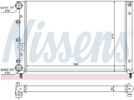 Kühler, Motorkühlung NISSENS 60052 Bild Kühler, Motorkühlung NISSENS 60052