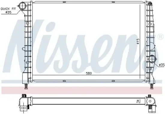Kühler, Motorkühlung NISSENS 60058 Bild Kühler, Motorkühlung NISSENS 60058
