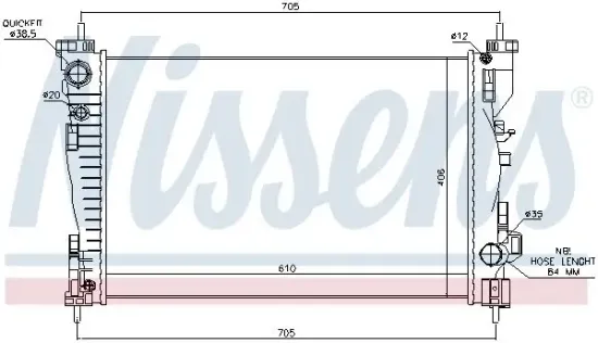 Kühler, Motorkühlung NISSENS 60064 Bild Kühler, Motorkühlung NISSENS 60064