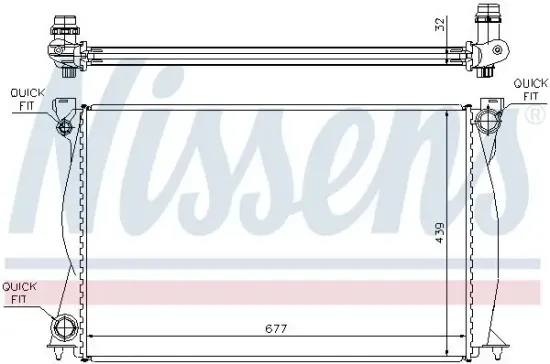Kühler, Motorkühlung NISSENS 60231A Bild Kühler, Motorkühlung NISSENS 60231A