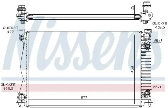 Kühler, Motorkühlung NISSENS 60233A Bild Kühler, Motorkühlung NISSENS 60233A