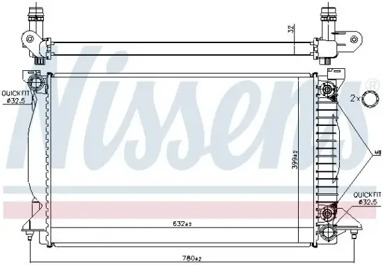 Kühler, Motorkühlung NISSENS 60303A Bild Kühler, Motorkühlung NISSENS 60303A