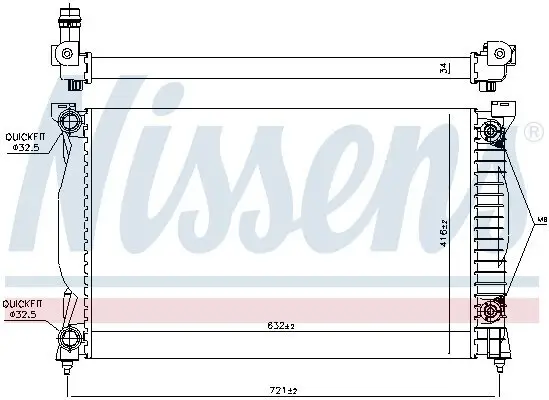 Kühler, Motorkühlung NISSENS 60305A Bild Kühler, Motorkühlung NISSENS 60305A