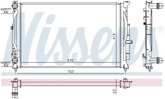 Kühler, Motorkühlung NISSENS 60308A Bild Kühler, Motorkühlung NISSENS 60308A