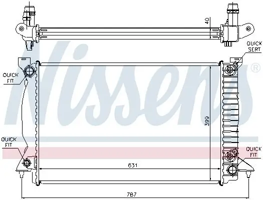 Kühler, Motorkühlung NISSENS 60314A Bild Kühler, Motorkühlung NISSENS 60314A
