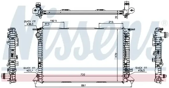 Kühler, Motorkühlung NISSENS 60318 Bild Kühler, Motorkühlung NISSENS 60318