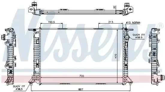 Kühler, Motorkühlung NISSENS 60319 Bild Kühler, Motorkühlung NISSENS 60319