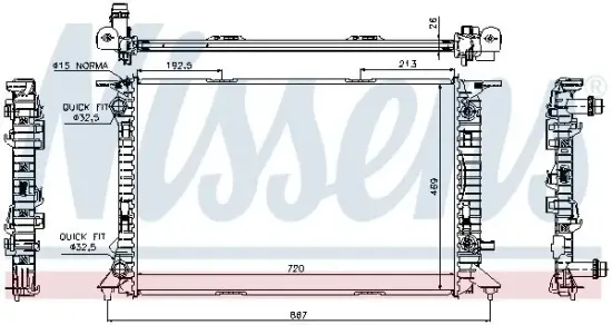 Kühler, Motorkühlung NISSENS 60321 Bild Kühler, Motorkühlung NISSENS 60321