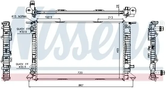 Kühler, Motorkühlung NISSENS 60323 Bild Kühler, Motorkühlung NISSENS 60323