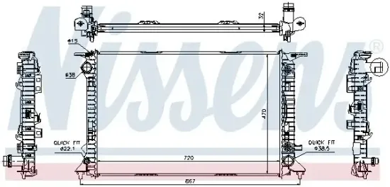 Kühler, Motorkühlung NISSENS 60324 Bild Kühler, Motorkühlung NISSENS 60324