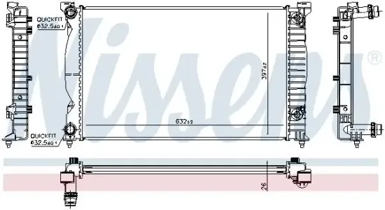 Kühler, Motorkühlung NISSENS 60353 Bild Kühler, Motorkühlung NISSENS 60353