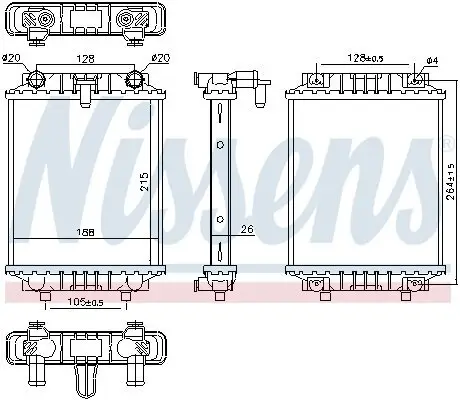 Kühler, Motorkühlung NISSENS 60372 Bild Kühler, Motorkühlung NISSENS 60372